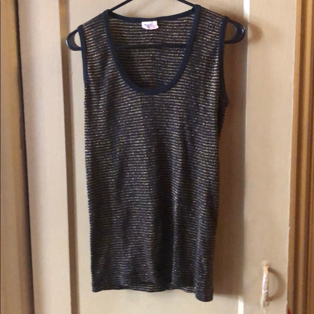 Gold Sparkle & Black Striped Edith A Miller Tank